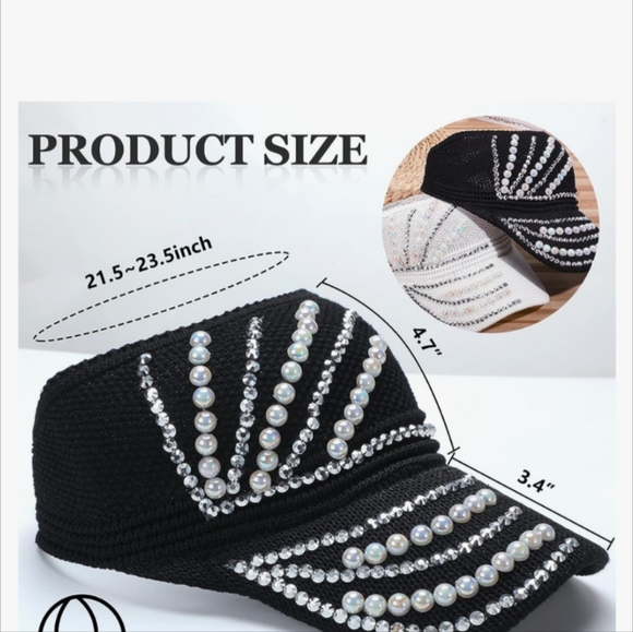 NWOT Rhinestone Studded Visors - Picture 2 of 2